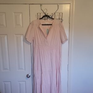Anthropologie Light Pink Maxi Dress